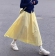 黄色半身裙女夏季新款高腰a字显瘦中长款法式气质大裙摆伞裙